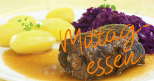 Wurst-Basar Mittagessen Rinderroulade